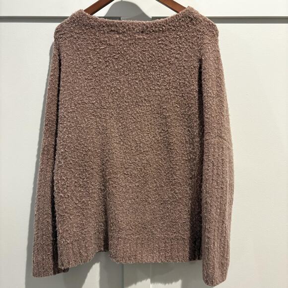 Sleeping On Snow Sweater Women Small Brown Boucle Fuzzy Crewneck Anthropologie - Picture 8 of 11